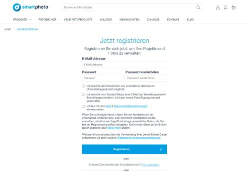 
                            3. Anmeldung zum Kundenkonto - Smartphoto