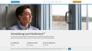 
                            3. Anmeldung zum Multicheck - gateway.one