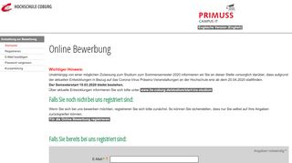 
                            4. Anmeldung zur Bewerbung - Primuss