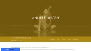 
                            9. Anmeldungen - TEAMGERMANY DANCE WORLD CUP