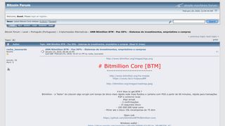 
                            7. ANN Bitmillion BTM - Pos 50% - Sistemas de investimentos ...