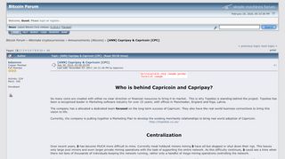 
                            6. [ANN] Capripay & Capricoin [CPC] - Bitcointalk