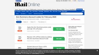 
                            6. Ann Summers promo code - 15% OFF in February - Daily Mail