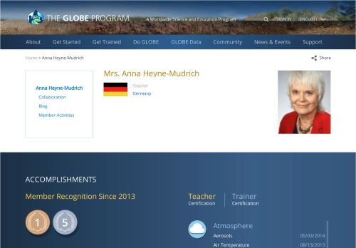 
                            2. Anna Heyne-Mudrich - GLOBE.gov