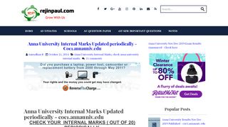 
                            6. Anna University Internal Marks Updated periodically ... - Rejinpaul