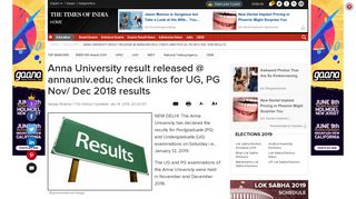 
                            9. Anna University result released @ annauniv.edu ... - Times of India