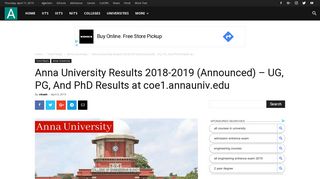 
                            11. Anna University Results 2018-2019 [Released] | Check Anna ...