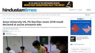 
                            9. Anna University UG, PG Nov/Dec exam 2018 result declared at aucoe ...