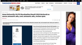 
                            4. Anna University UG PG Revaluation Result 2018 declared on aucoe ...