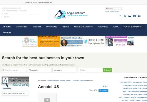 
                            8. Annatel US - Mobile Phone Packages in Israel - Anglo-List