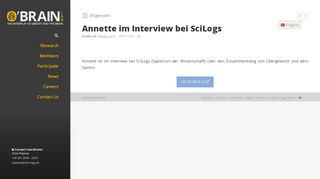 
                            3. Annette im Interview bei SciLogs » O'BRAIN Lab