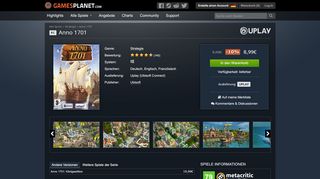 
                            12. Anno 1701 [Uplay] für PC online kaufen - Gamesplanet