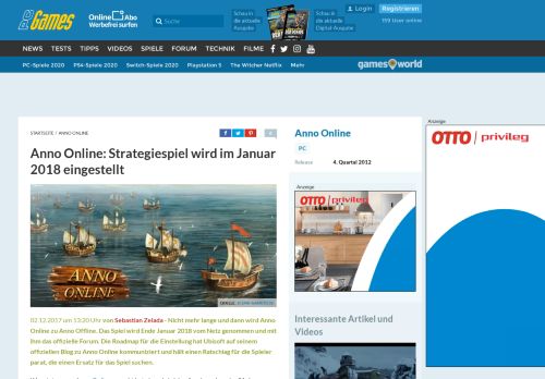 
                            2. Anno Online: Strategiespiel wird im Januar 2018 eingestellt - PC Games