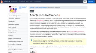 
                            10. Annotations Reference - Object Relational Mapper (ORM) - Doctrine