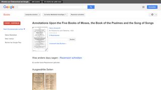 
                            10. Annotations Upon the Five Books of Moses, the Book of the Psalmes ...