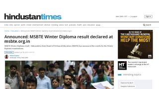 
                            11. Announced: MSBTE Winter Diploma result declared at msbte.org.in ...