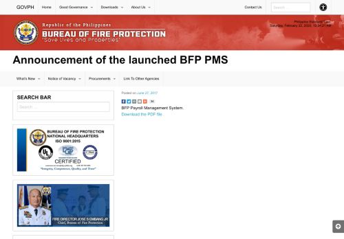 
                            5. Announcement of the launched BFP PMS | BFP : Bureau of Fire ...