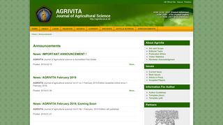 
                            9. Announcements - AGRIVITA, Journal of Agricultural Science