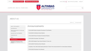 
                            10. Announcements - Altınbaş Üniversitesi