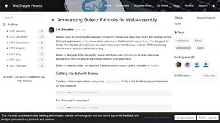 
                            9. Announcing Bolero: F# tools for WebAssembly - WebSharper Forums