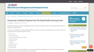 
                            12. Announcing: Certificate Programs From The Global Health eLearning ...