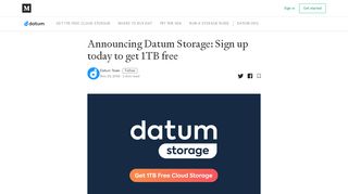 
                            11. Announcing Datum Storage: Sign up today to get 1TB free - Datum.org