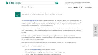 
                            10. Announcing Enhanced Security for Bing Maps API Keys | Maps Blog