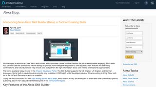 
                            12. Announcing New Alexa Skill Builder (Beta), a Tool for ...