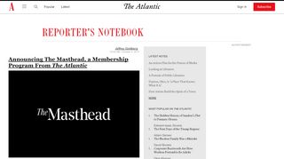 
                            13. Announcing The Masthead, a Membership Program From The Atlantic