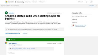 
                            2. Annoying startup audio when starting Skybe for Business ...