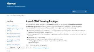 
                            12. Annual CPD E-learning Package – Masoom