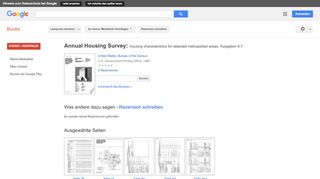
                            6. Annual Housing Survey: housing characteristics for selected ... - Google Books-Ergebnisseite
