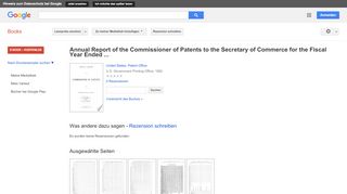 
                            9. Annual Report of the Commissioner of Patents to the Secretary of ... - Google Books-Ergebnisseite