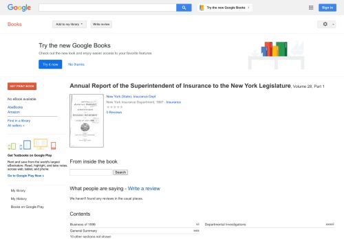 
                            5. Annual Report of the Superintendent of Insurance to the New York ...