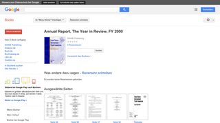 
                            3. Annual Report, The Year in Review, FY 2000