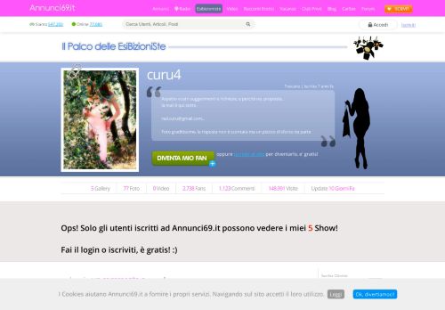 
                            6. Annunci69.it - Il Palco di curu4 - Le mie foto Amatoriali da Esibizionista