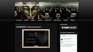 
                            11. AnonHackNews Blog: PASSWORDS?! Internet insecure?!