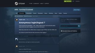 
                            8. Anonymous login/logout ? :: ARK: Survival ... - Steam Community