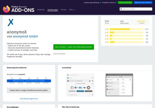 
                            5. anonymoX – Holen Sie sich diese Erweiterung für ... - Firefox Add-ons