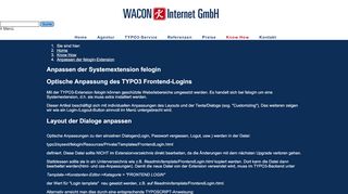 
                            1. Anpassen der felogin-Extension - WACON Internet GmbH