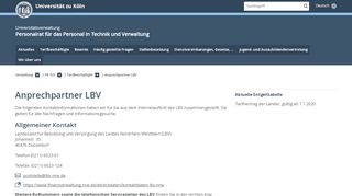 
                            12. Anprechpartner LBV - Universitätsverwaltung - Universität zu Köln