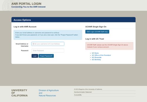 
                            13. ANR Portal Login - UC ANR