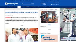 
                            12. ANregiomed-Klinik Rothenburg: Nachfolge ist geregelt - Nordbayern.de