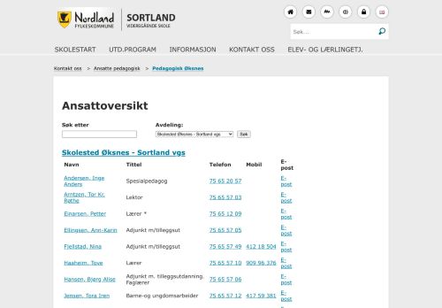 
                            10. Ansattoversikt - Sortland_vgs