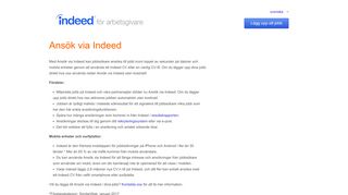 
                            9. Ansök via Indeed – Indeed Kundsupport - Indeed Employer Support