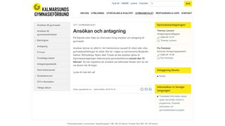 
                            2. Ansökan och antagning - Kalmarsunds gymnasieforbund