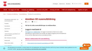 
                            12. Ansökan till vuxenutbildning | Helsingborg.se