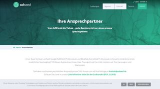 
                            9. Ansprechpartner | adseed