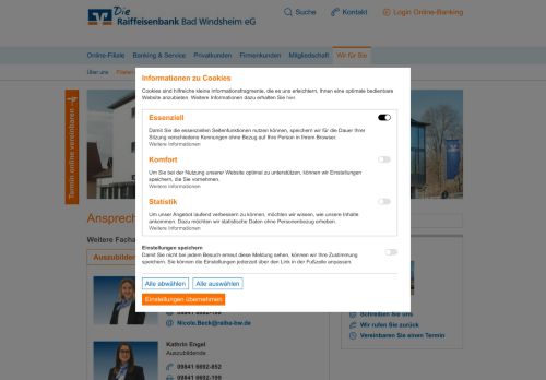 
                            11. Ansprechpartner Fachabteilungen Bad Windsheim - Raiffeisenbank ...