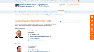 
                            2. Ansprechpartner Geschäftsstelle Felde - Volksbank-Raiffeisenbank im ...